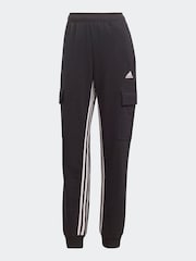 adidas Black Tapered Sportswear Dance 3-Stripes High-waisted Cargo Joggers - Image 9 of 9