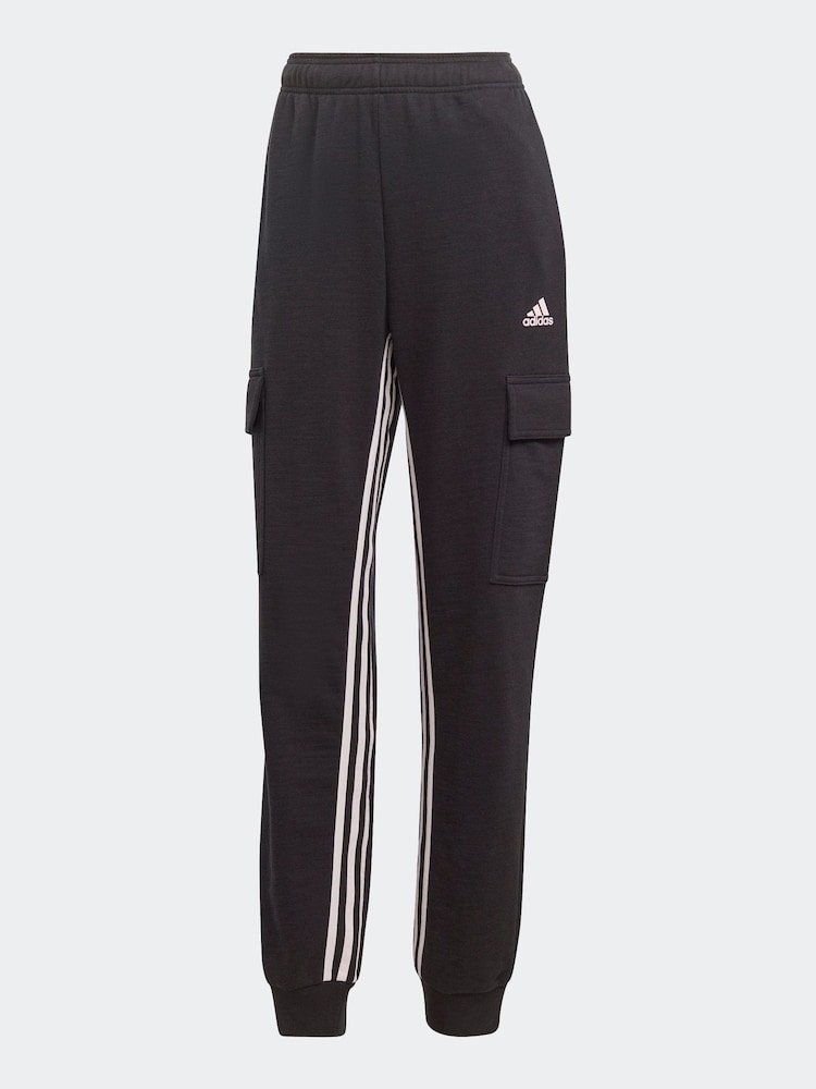 adidas Black Tapered Sportswear Dance 3-Stripes High-waisted Cargo Joggers - Image 9 of 9