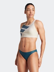 adidas Brown Swim Big Bars Bikini - Image 1 of 1