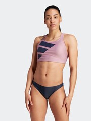 adidas Pink Swim Big Bars Bikini - Image 1 of 11