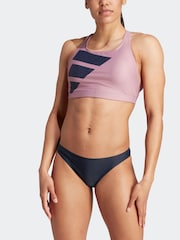 adidas Pink Swim Big Bars Bikini - Image 4 of 11