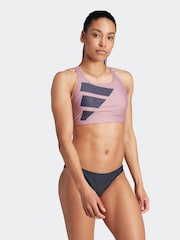 adidas Pink Swim Big Bars Bikini - Image 5 of 11