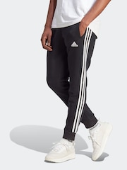 adidas Black Essentials 3 Stripe Joggers - Image 1 of 6