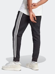 adidas Black Essentials 3 Stripe Joggers - Image 2 of 6