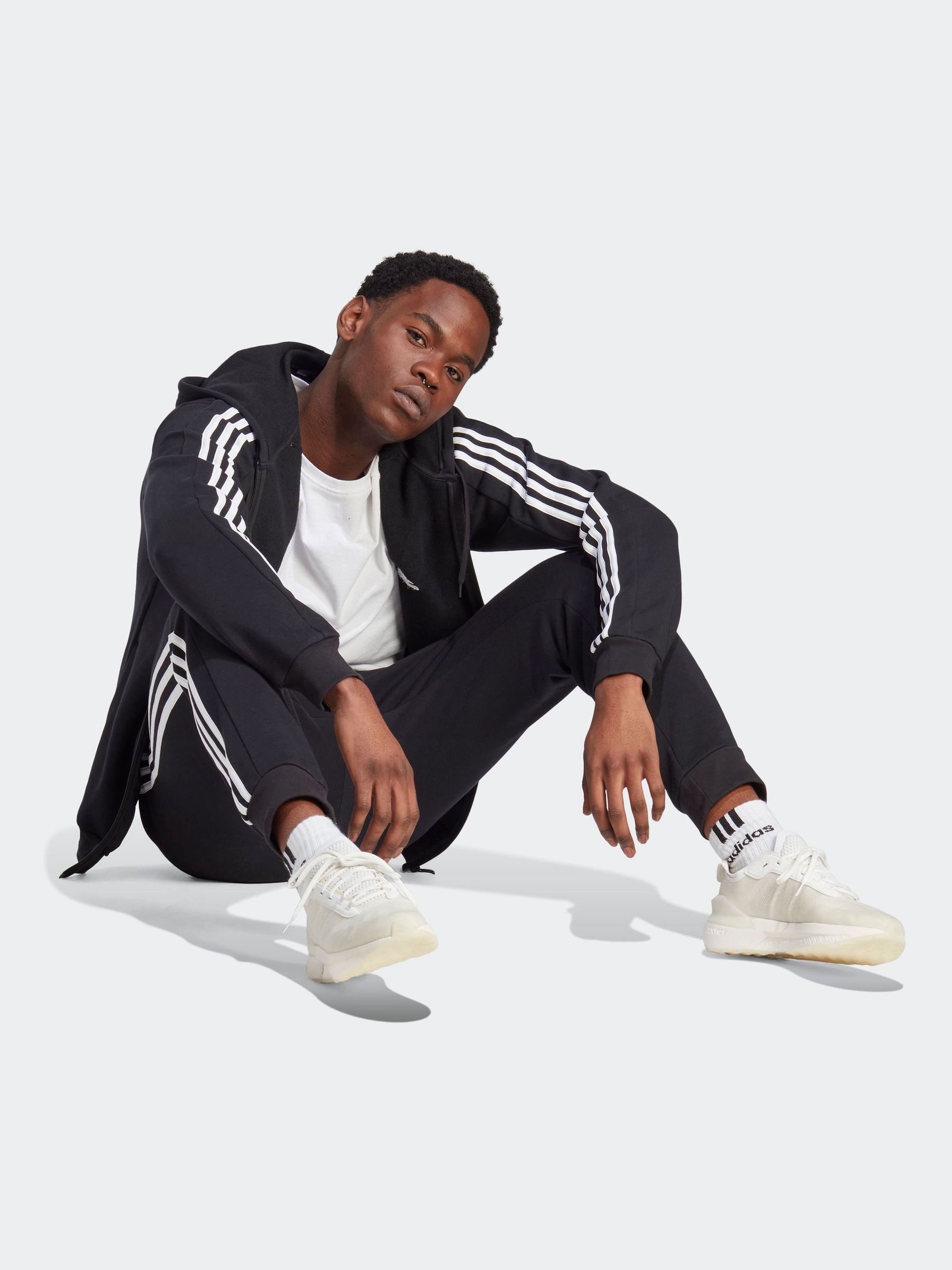 Adidas originals knitted 3 stripe black joggers new arrivals