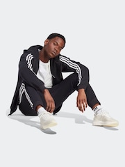 adidas Black Essentials 3 Stripe Joggers - Image 3 of 6