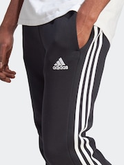 adidas Black Essentials 3 Stripe Joggers - Image 4 of 6