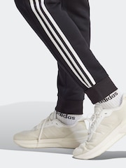 adidas Black Essentials 3 Stripe Joggers - Image 5 of 6