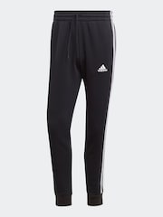 adidas Black Essentials 3 Stripe Joggers - Image 6 of 6