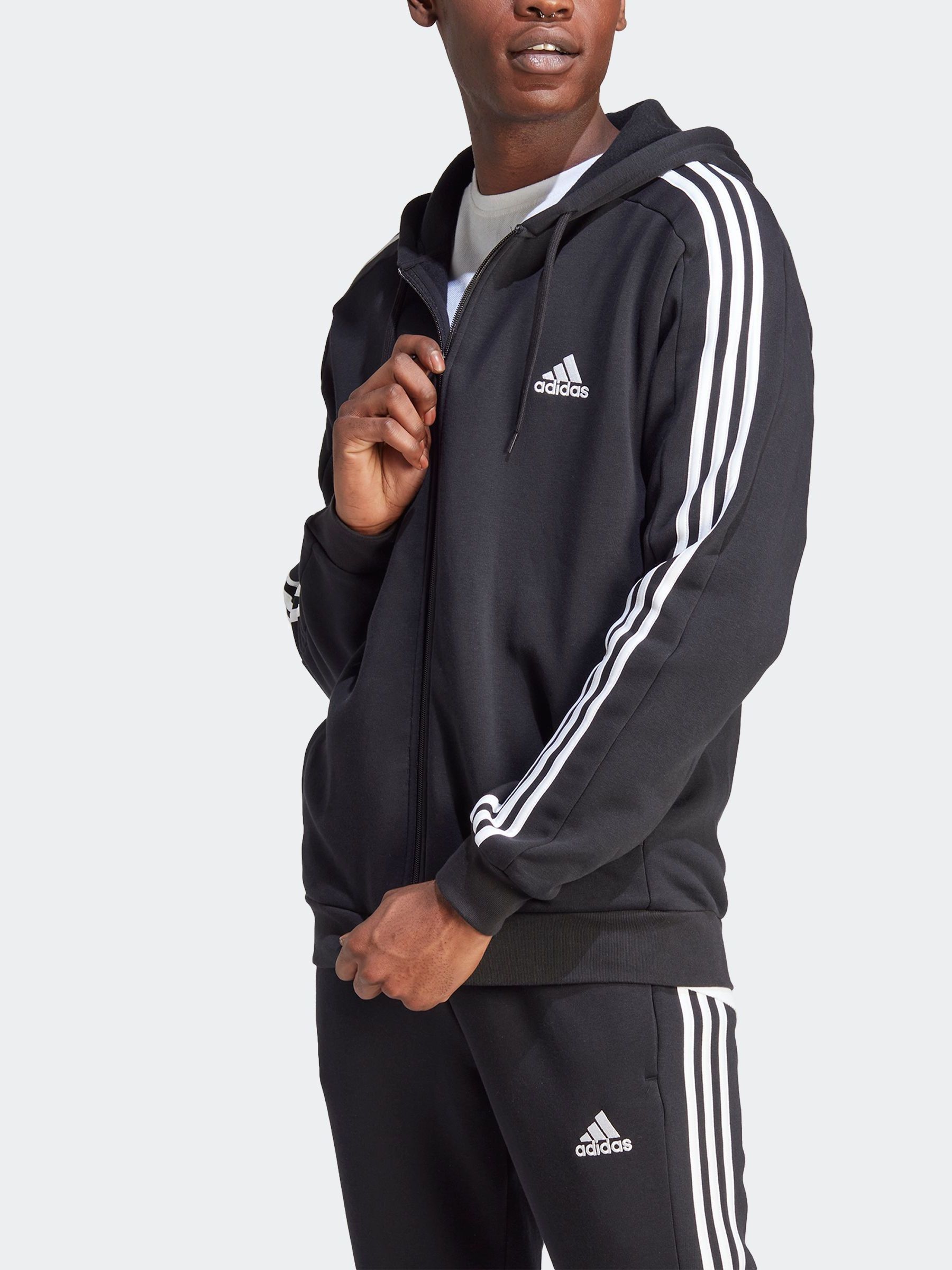 adidas Essentials Fleece 3 Stripes Zip Up Hoodie from Next Estonia