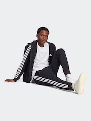 adidas Black Essentials Fleece 3 Stripes Zip Up Hoodie - Image 4 of 6