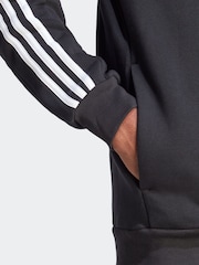adidas Black Essentials Fleece 3 Stripes Zip Up Hoodie - Image 6 of 6