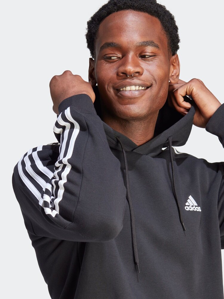 Noir - Sweat à capuche adidas Essentiels polaire à 3 rayures - Image 4 of 6