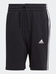 adidas Black Sportswear Essentials Fleece 3-Stripes Shorts - Image 6 of 6