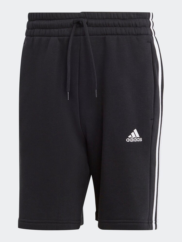 adidas Black Sportswear Essentials Fleece 3-Stripes Shorts - Image 6 of 6