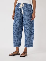 Hush Blue Rina Supersoft Leopard Barrel Leg Jeans - Image 1 of 5