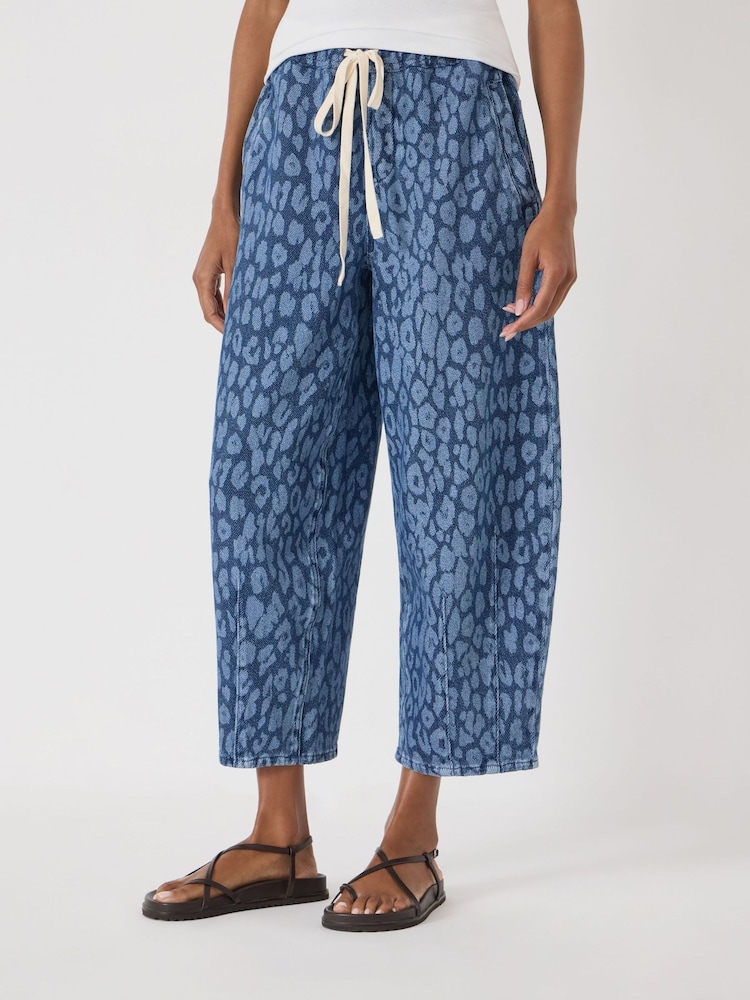 Hush Blue Rina Supersoft Leopard Barrel Leg Jeans - Image 1 of 5 Hush Blue Rina Supersoft Leopard Barrel Leg Jeans - Image 1 of 5