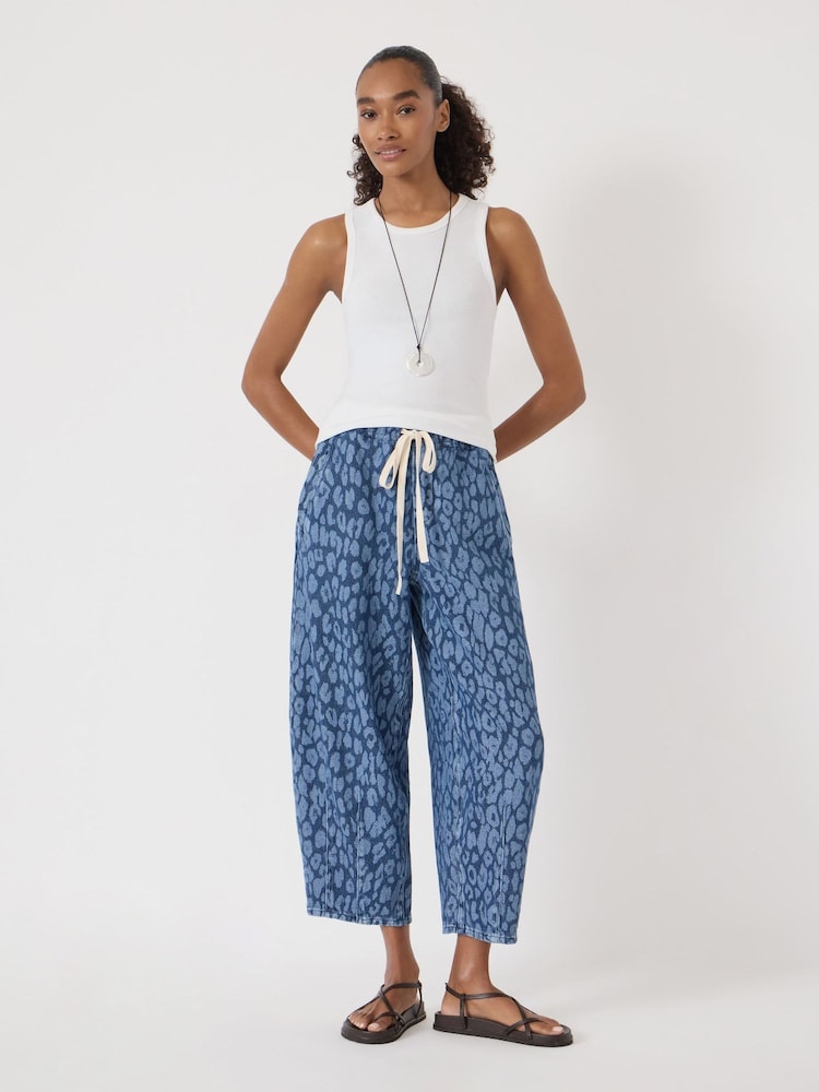 Hush Blue Rina Supersoft Leopard Barrel Leg Jeans - Image 2 of 5 Hush Blue Rina Supersoft Leopard Barrel Leg Jeans - Image 2 of 5