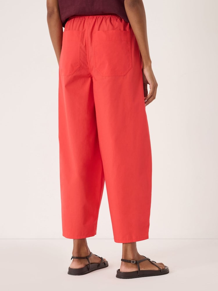 Hush Red Juno Laundered Cotton Barrel Leg Trousers - Image 2 of 5 Hush Red Juno Laundered Cotton Barrel Leg Trousers - Image 2 of 5