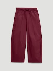Hush Maroon Juno Laundered Cotton Barrel Leg Trousers - Image 5 of 5