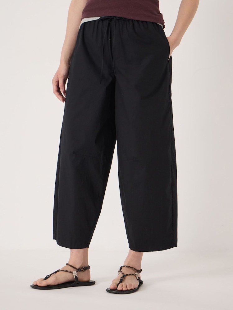 Hush Black Juno Laundered Cotton Barrel Leg Trousers - Image 1 of 5 Hush Black Juno Laundered Cotton Barrel Leg Trousers - Image 1 of 5