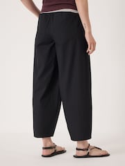 Hush Black Juno Laundered Cotton Barrel Leg Trousers - Image 2 of 5