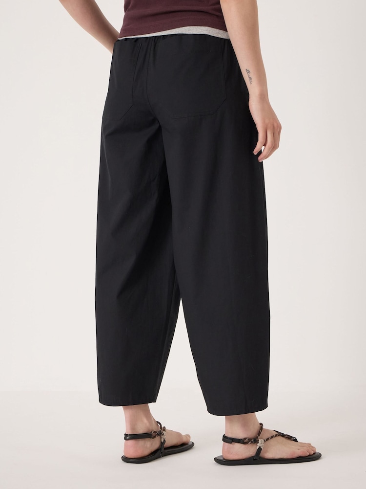 Hush Black Juno Laundered Cotton Barrel Leg Trousers - Image 2 of 5 Hush Black Juno Laundered Cotton Barrel Leg Trousers - Image 2 of 5