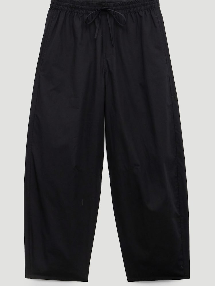 Hush Black Juno Laundered Cotton Barrel Leg Trousers - Image 5 of 5 Hush Black Juno Laundered Cotton Barrel Leg Trousers - Image 5 of 5