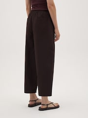 Hush Brown Juno Laundered Cotton Barrel Leg Trousers - Image 3 of 5