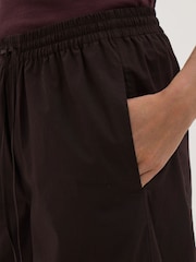 Hush Brown Juno Laundered Cotton Barrel Leg Trousers - Image 4 of 5