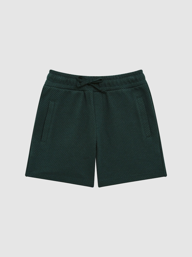 Reiss Emerald Robin Slim Fit Textured Drawstring Shorts - Image 2 of 6