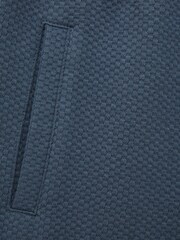 Reiss Airforce Blue Robin Slim Fit Textured Drawstring Shorts - Image 6 of 6