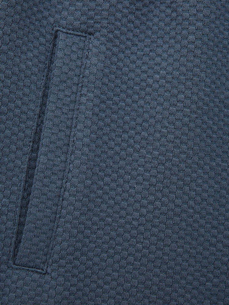 Reiss Airforce Blue Robin Slim Fit Textured Drawstring Shorts - Image 6 of 6