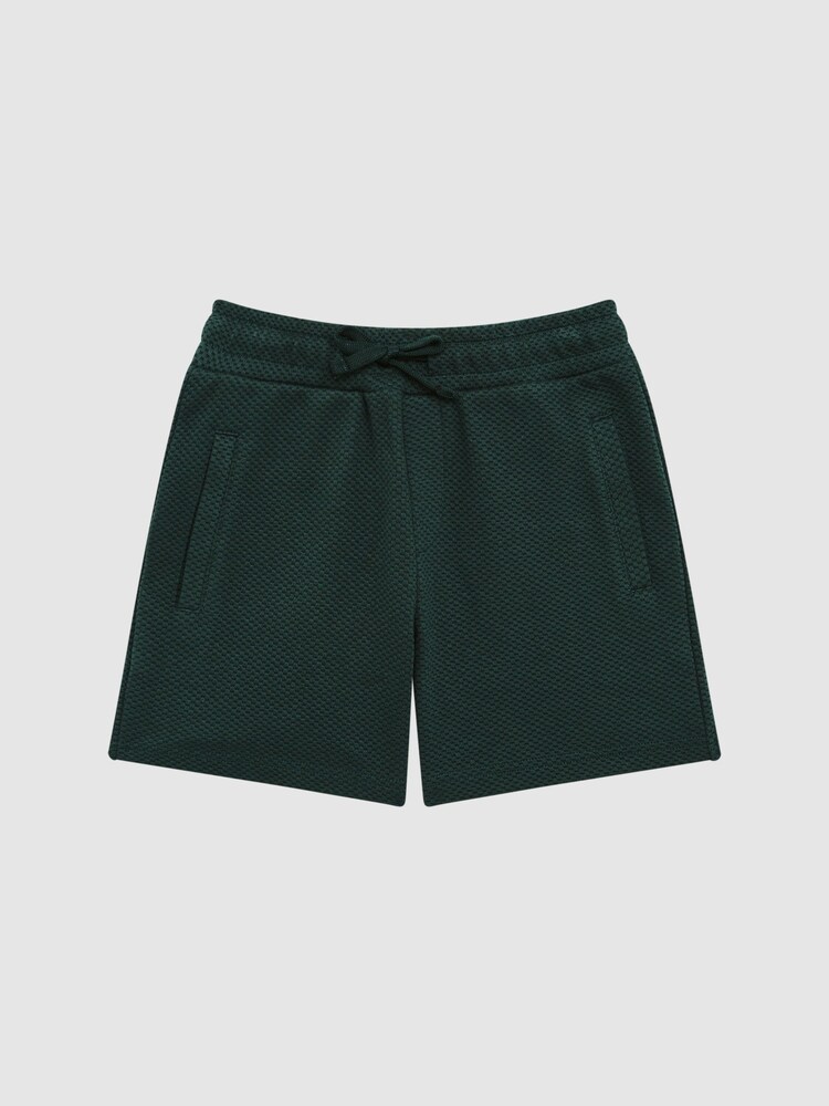 Reiss Emerald Robin Slim Fit Textured Drawstring Shorts - Image 1 of 6