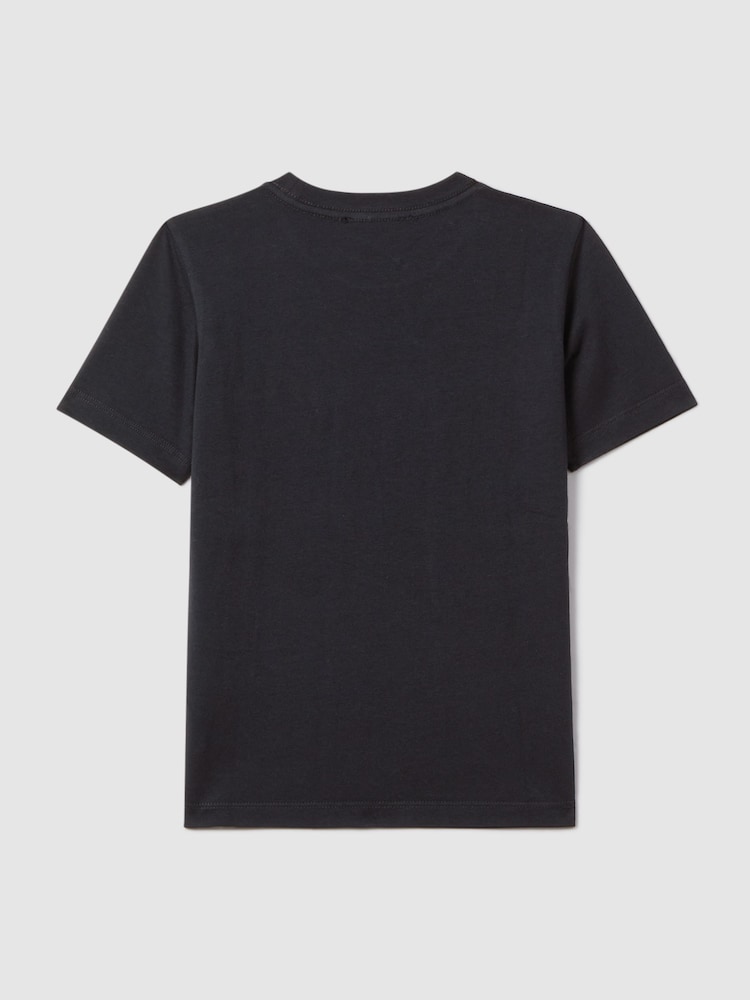Reiss Navy Jude 9-14 yrs Cotton Crew Neck T-Shirt - Image 1 of 6