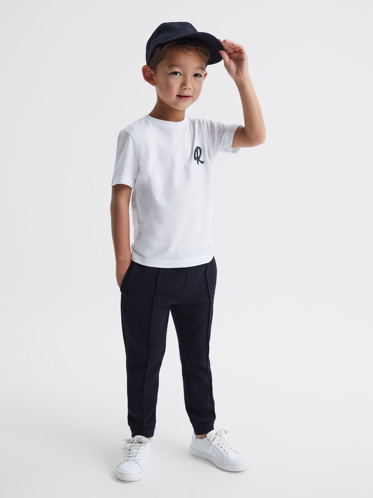 Reiss White Jude 9-14 yrs Cotton Crew Neck T-Shirt - Image 1 of 7