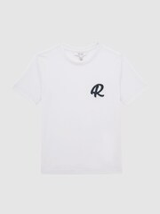 Reiss White Jude 9-14 yrs Cotton Crew Neck T-Shirt - Image 2 of 7