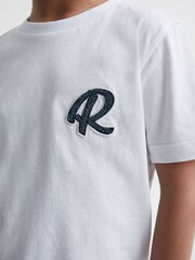 Reiss White Jude 9-14 yrs Cotton Crew Neck T-Shirt - Image 4 of 7