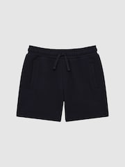 Reiss Navy Robin Slim Fit Textured Drawstring Shorts - Image 2 of 6