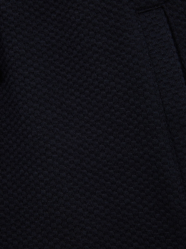 Reiss Navy Robin Slim Fit Textured Drawstring Shorts - Image 6 of 6
