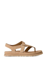 UGG Brown GoldenGaze Toe Post Sandals - Image 1 of 7