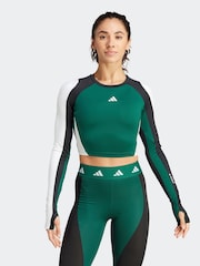 adidas Black Performance Training Techfit Aeroready Colorblock Long Seeve Top - Image 1 of 1