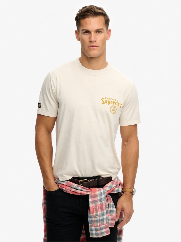 Superdry Cream Tokyo Narrative Loose T-Shirt - Image 2 of 6