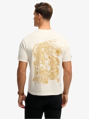 Superdry Cream Tokyo Narrative Loose T-Shirt - Image 4 of 6