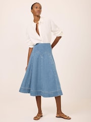 Mint Velvet Blue Denim Midi Skirt - Image 2 of 7