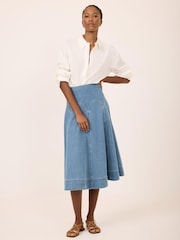 Mint Velvet Blue Denim Midi Skirt - Image 3 of 7