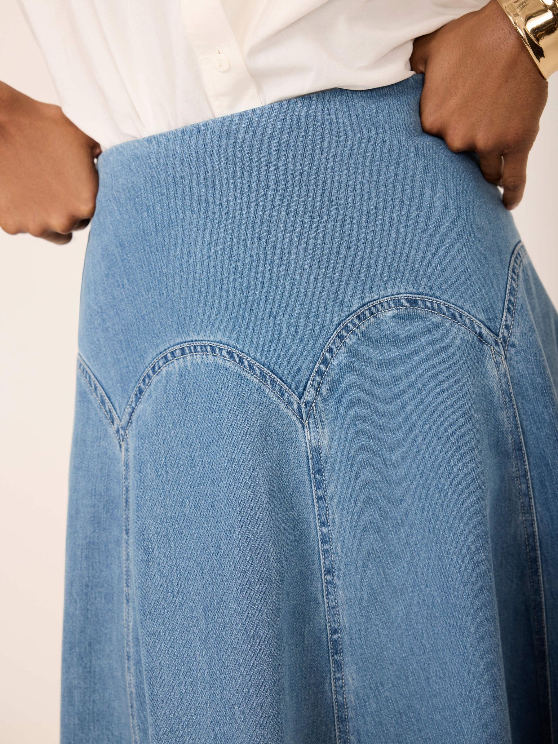 Buy Mint Velvet Blue Denim Midi Skirt from Next USA