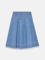 Mint Velvet Blue Denim Midi Skirt - Image 6 of 7