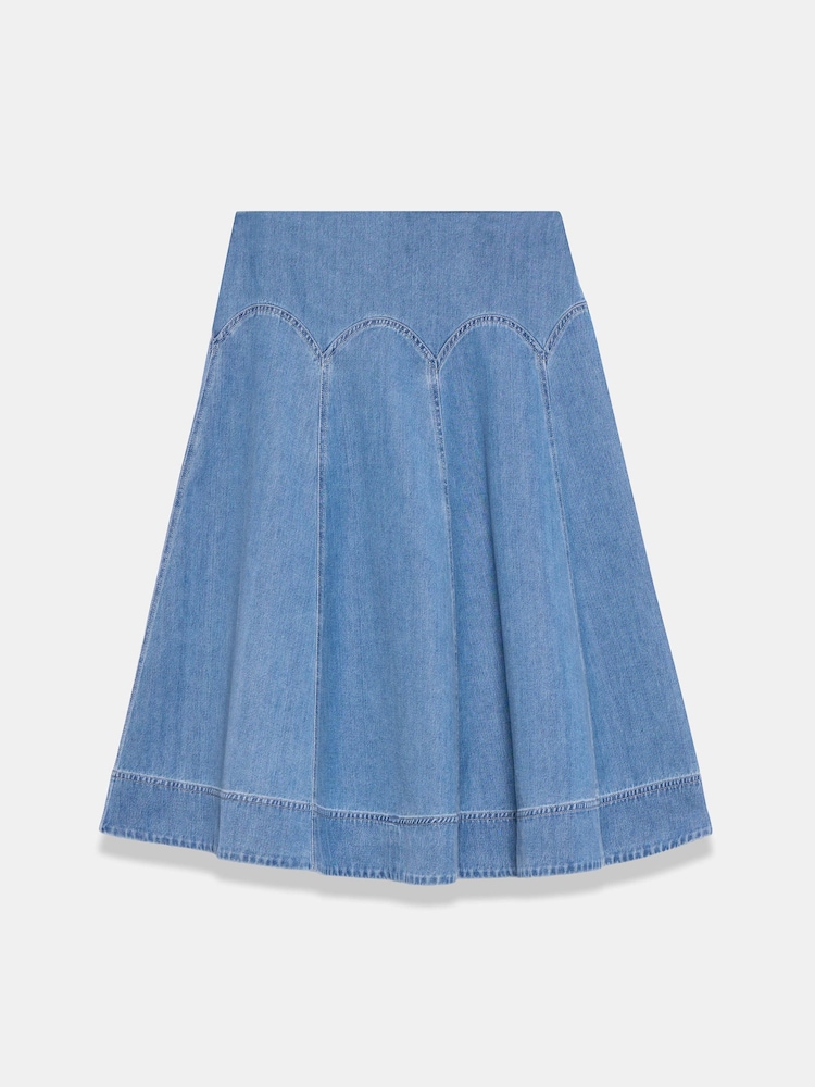 Mint Velvet Blue Denim Midi Skirt - Image 7 of 7 Mint Velvet Blue Denim Midi Skirt - Image 7 of 7
