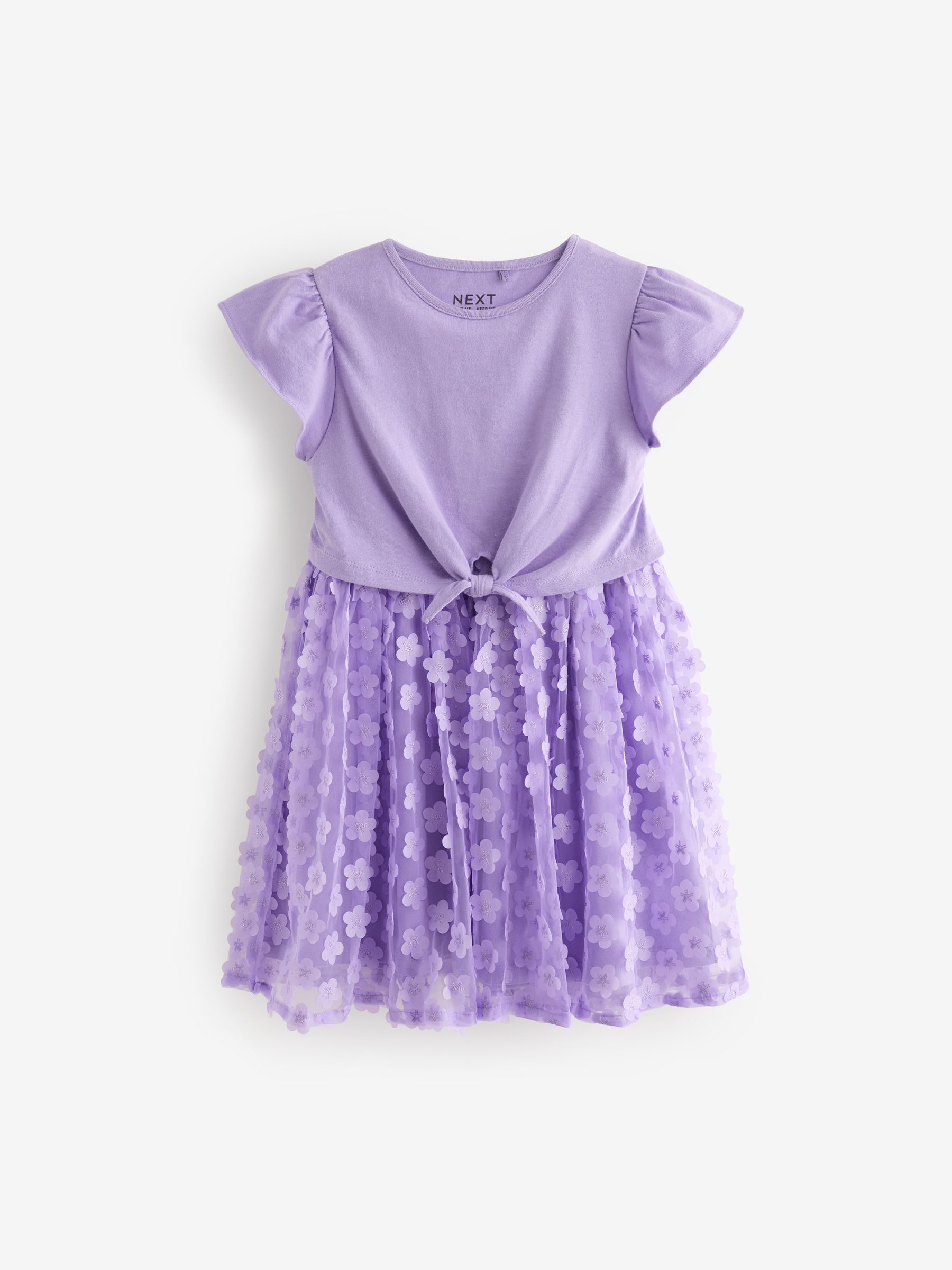 Buy Lilac Purple 3D Floral Skirt Dress (3-12yrs) from Next Luxembourg